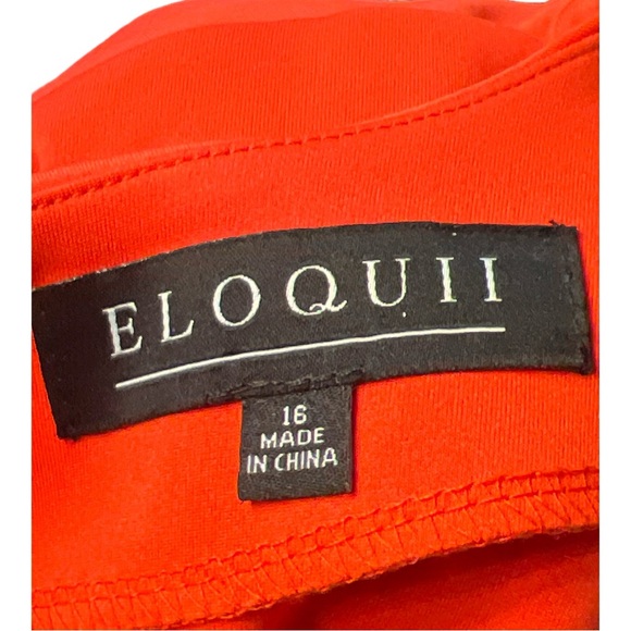 Eloquii Women’s Red Flare Sleeve Scuba Dress Size 16 NWT - Picture 8 of 9